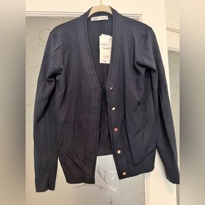 Zara Dark Blue Cardigan Sweater